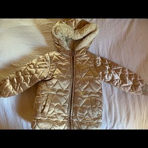 4T Old Navy Gold Hearts Winter Jacket